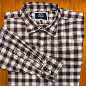 Men's Charles Tyrwhitt XL Slim Fit Non Iron Collared Dress Shirt EUC